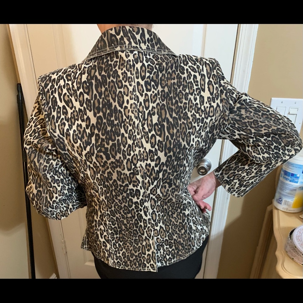 Leather Blazer-Leopard Print, 100% Real Leather - Picture 6 of 6